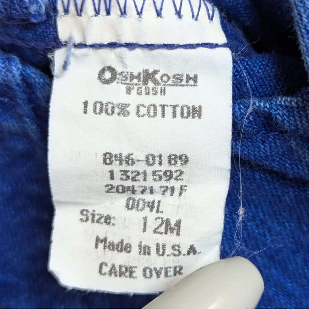Vintage Oshkosh Bgosh Overalls Denim Osh Kosh Airplane Bubble 80s Size 12 Months